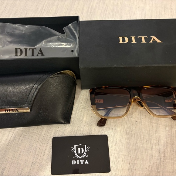 DITA Brown and Gold Sunglasses